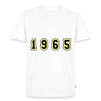 Numéro de l’année 1965 - T-shirt Premium bio Homme - blanc - Devant - Nico (187cm)