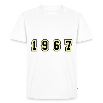 Numéro de l’année 1967 - T-shirt Premium bio Homme - blanc - Devant - Nico (187cm)