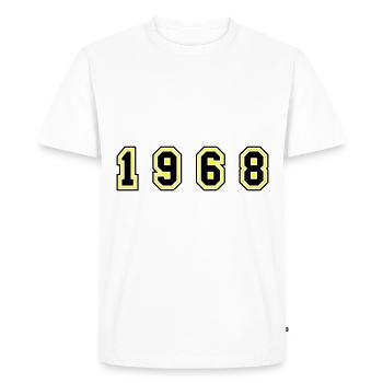 Numéro de l’année 1968 - T-shirt Premium bio Homme - blanc - Devant - Nico (187cm)