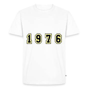Numéro de l’année 1976 - T-shirt Premium bio Homme - blanc - Devant - Nico (187cm)