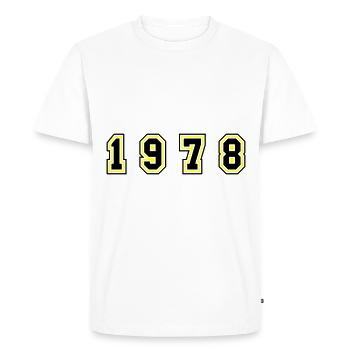 1978 Year Number - Men's Premium Organic T-Shirt - white - Front - Nico (187cm)