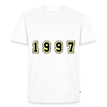 Numéro de l’année 1997 - T-shirt Premium bio Homme - blanc - Devant - Nico (187cm)