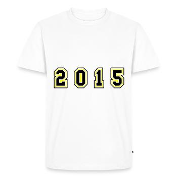2015 Year Number - Men's Premium Organic T-Shirt - white - Front - Nico (187cm)