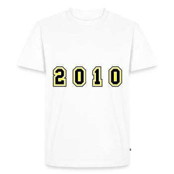 Numéro de l’année 2010 - T-shirt Premium bio Homme - blanc - Devant - Nico (187cm)