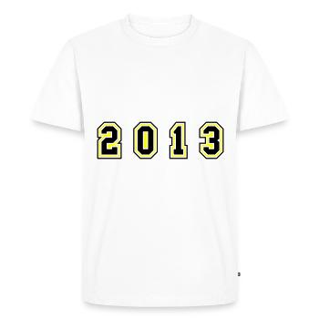 Numéro de l’année 2013 - T-shirt Premium bio Homme - blanc - Devant - Nico (187cm)
