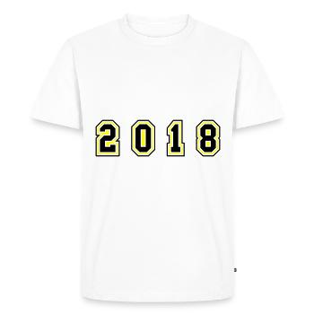 Numéro de l’année 2018 - T-shirt Premium bio Homme - blanc - Devant - Nico (187cm)