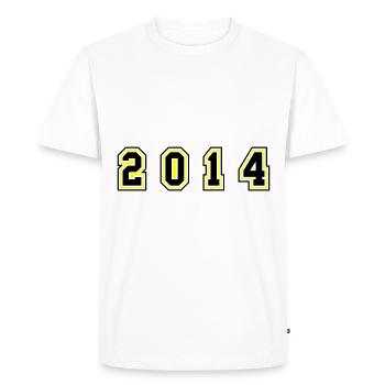 2014 Year Number - Men's Premium Organic T-Shirt - white - Front - Nico (187cm)