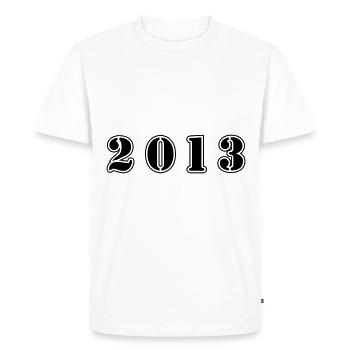Anniversaire 2013 - T-shirt Premium bio Homme - blanc - Devant - Nico (187cm)