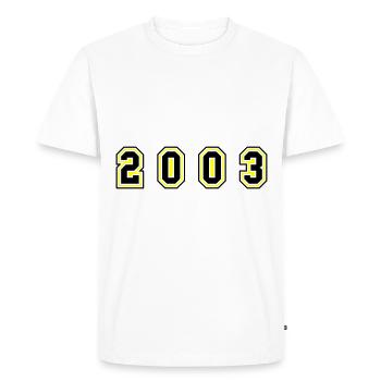 2003 Year Number - Men's Premium Organic T-Shirt - white - Front - Nico (187cm)