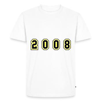 Numéro de l’année 2008 - T-shirt Premium bio Homme - blanc - Devant - Nico (187cm)