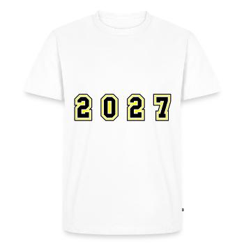 Numéro de l’année 2027 - T-shirt Premium bio Homme - blanc - Devant - Nico (187cm)