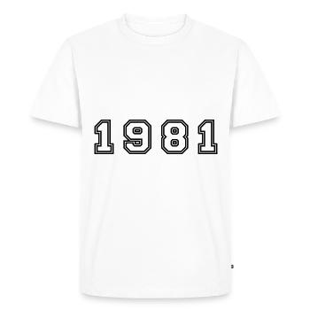Numéro de l’année 1981 - T-shirt Premium bio Homme - blanc - Devant - Nico (187cm)