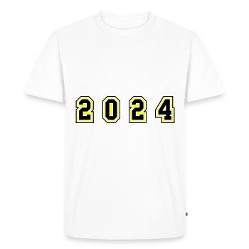 Numéro de l’année 2024 - T-shirt Premium bio Homme - blanc - Devant - Nico (187cm)