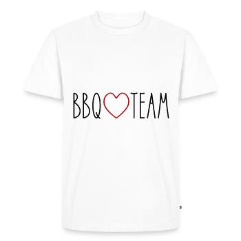 BBQ Grill Team Heart - Men's Premium Organic T-Shirt - white - Front - Nico (187cm)