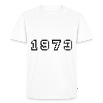 Numéro de l’année 1973 - T-shirt Premium bio Homme - blanc - Devant - Nico (187cm)