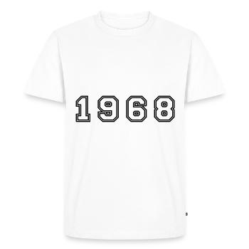 Numéro de l’année 1968 - T-shirt Premium bio Homme - blanc - Devant - Nico (187cm)