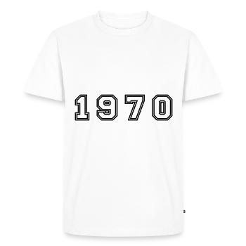 Numéro de l’année 1970 - T-shirt Premium bio Homme - blanc - Devant - Nico (187cm)