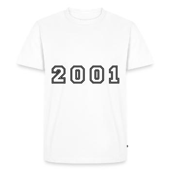 2001 Year Number - Men's Premium Organic T-Shirt - white - Front - Nico (187cm)