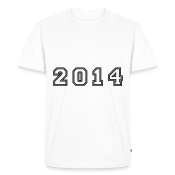2014 Year Number - Men's Premium Organic T-Shirt - white - Front - Nico (187cm)