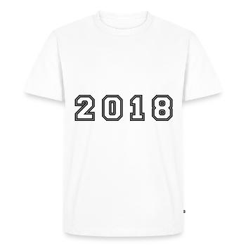Numéro de l’année 2018 - T-shirt Premium bio Homme - blanc - Devant - Nico (187cm)