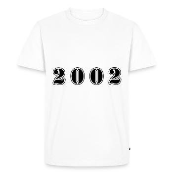 Anniversaire 2002 - T-shirt Premium bio Homme - blanc - Devant - Nico (187cm)