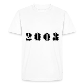 Anniversaire 2003 - T-shirt Premium bio Homme - blanc - Devant - Nico (187cm)