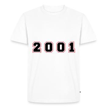 2001 Year Number - Men's Premium Organic T-Shirt - white - Front - Nico (187cm)