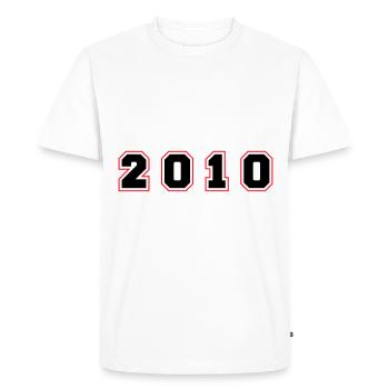Numéro de l’année 2010 - T-shirt Premium bio Homme - blanc - Devant - Nico (187cm)
