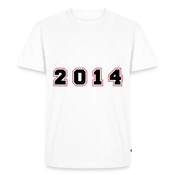 2014 Year Number - Men's Premium Organic T-Shirt - white - Front - Nico (187cm)