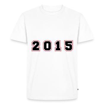 2015 Year Number - Men's Premium Organic T-Shirt - white - Front - Nico (187cm)