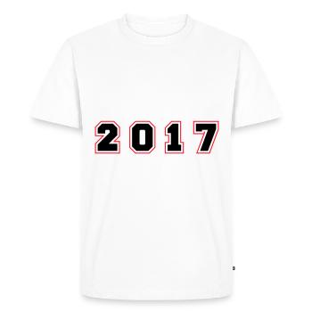 Numéro de l’année 2017 - T-shirt Premium bio Homme - blanc - Devant - Nico (187cm)