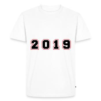 Numéro de l’année 2019 - T-shirt Premium bio Homme - blanc - Devant - Nico (187cm)