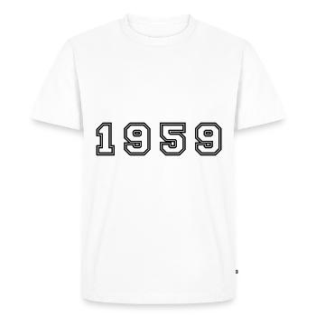 Numéro de l’année 1959 - T-shirt Premium bio Homme - blanc - Devant - Nico (187cm)