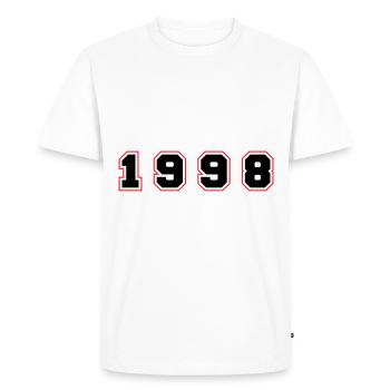 1998 Year Number - Men's Premium Organic T-Shirt - white - Front - Nico (187cm)