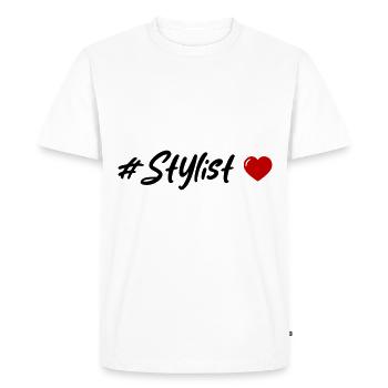 Stylist Heart - Men's Premium Organic T-Shirt - white - Front - Nico (187cm)