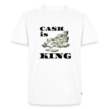 Cash is King stock exchange trader money dollar gift idea - Men's Premium Organic T-Shirt - white - Front - Nico (187cm)