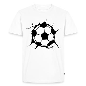 Soccer , breaking wall design gift for soccer - Men's Premium Organic T-Shirt - white - Front - Nico (187cm)