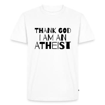 ATHEIST: thank God I am atheist - Men's Premium Organic T-Shirt - white - Front - Nico (187cm)
