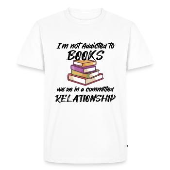 LIVRES / LECTURE: Pas accro aux livres - T-shirt Premium bio Homme - blanc - Devant - Nico (187cm)