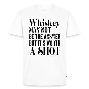 WHISKEY / ALCOHOL / DRINKING it´s worth a Shot - Men's Premium Organic T-Shirt - white - Front - Nico (187cm)