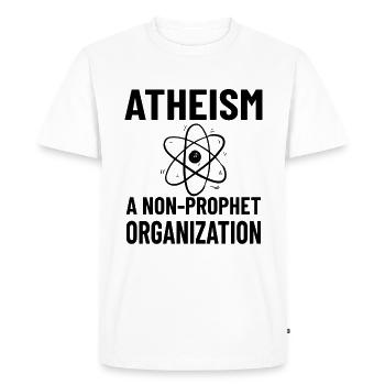 ATHEISM ATHEIST : non-propet organization - Men's Premium Organic T-Shirt - white - Front - Nico (187cm)