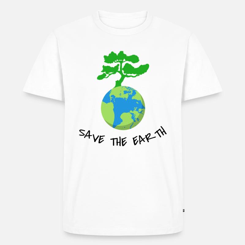Save The Earth - Männer Premium Bio T-Shirt - Weiß
