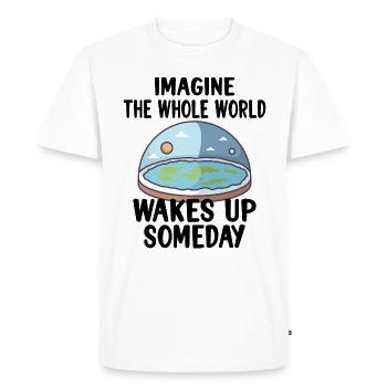 Flat Earth Theory Flat Earth Army Earth flat Gift - Men's Premium Organic T-Shirt - white - Front - Nico (187cm)