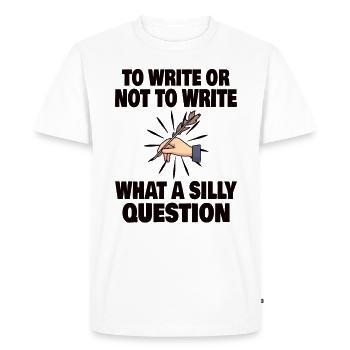 Author Writing Writer Literature Gift Idea - Men's Premium Organic T-Shirt - white - Front - Nico (187cm)