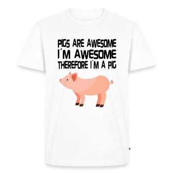 PIG OWNER / PIG FARMER GIFT IDEA : Pigs Are Awesome - T-shirt Premium bio Homme - blanc - Devant - Nico (187cm)