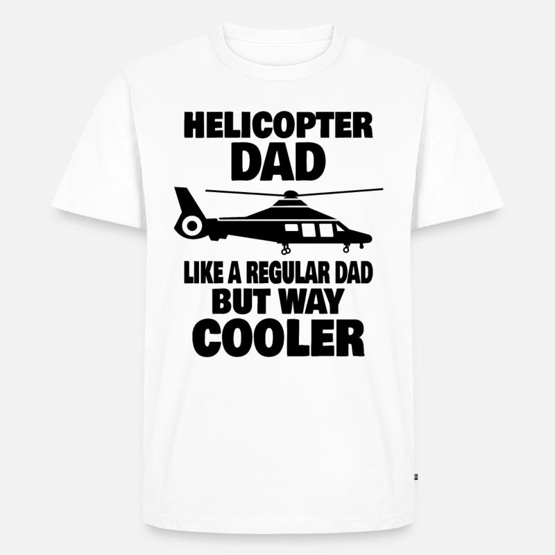Hubschrauberpilot Luftfahrt Helicopter Dad - Männer Premium Bio T-Shirt - Weiß