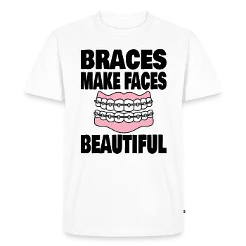 Braces Orthodontist Braces On Mouth Gift Idea - Men's Premium Organic T-Shirt - white - Front - Nico (187cm)