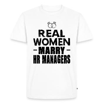 Responsable RH Cadeau De vraies femmes épousent le Responsable RH - T-shirt Premium bio Homme - blanc - Devant - Nico (187cm)