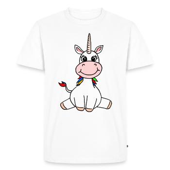 Licorne Assise Enfants Licorne Fille Cadeau - T-shirt Premium bio Homme - blanc - Devant - Nico (187cm)