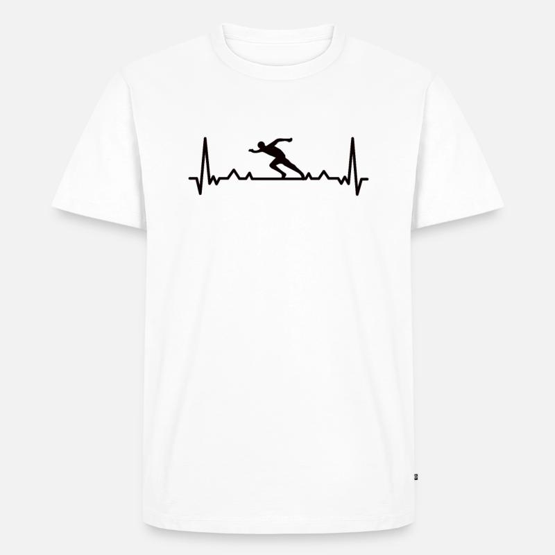 Leichtathletik Leichtathletik Läufer Lauf Geschenk - Männer Premium Bio T-Shirt - Weiß